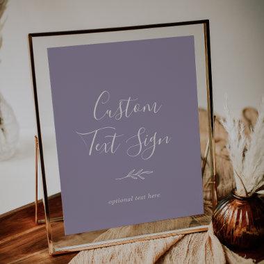 Minimal Leaf | Lavender Custom Text Sign