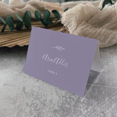 Minimal Leaf | Lavender Guest Name Place Invitations