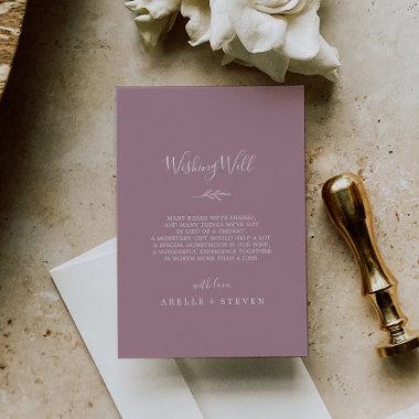 Minimal Leaf | Mauve Wedding Wishing Well Enclosure Invitations