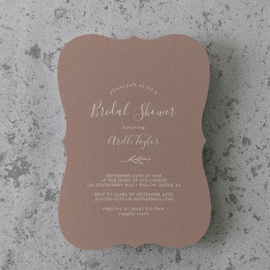 Minimal Leaf | Neutral Bridal Shower Invitations