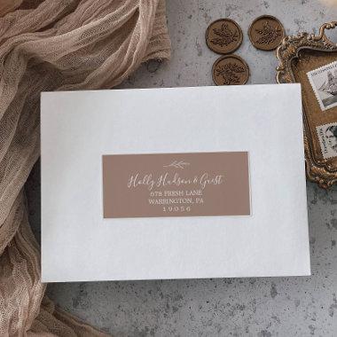 Minimal Leaf Neutral Wedding Guest Address Labels