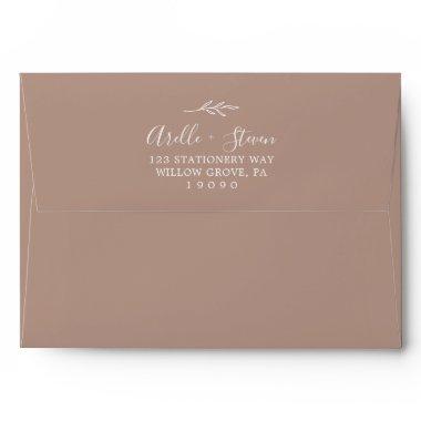 Minimal Leaf | Neutral Wedding  Envelope