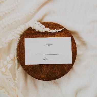 Minimal Leaf | Olive Green Flat Wedding Place Invitations