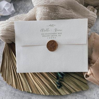 Minimal Leaf | Olive Green Wedding Invitations Envelope
