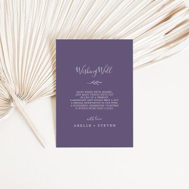 Minimal Leaf | Plum Purple Wedding Wishing Well Enclosure Invitations