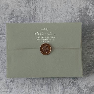 Minimal Leaf | Sage Green Wedding Invitations Envelope