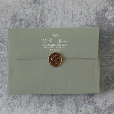 Minimal Leaf | Sage Green Wedding  Envelope