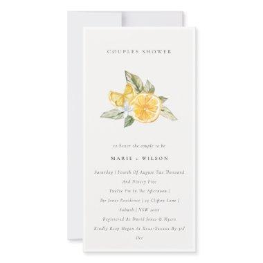 Minimal Lemon Boho Botanical Couples Shower Invite