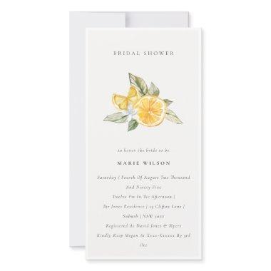 Minimal Lemon Botanical Boho  Invite