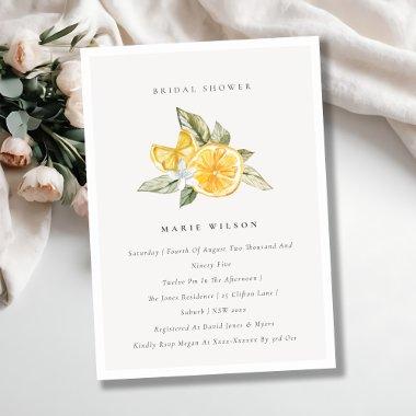 Minimal Lemon Botanical Boho  Invite