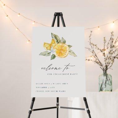 Minimal Lemon Botanical Boho Engagement Welcome Foam Board