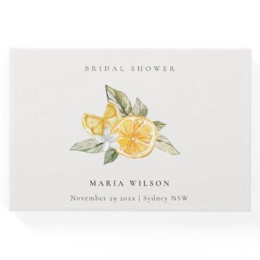 Minimal Lemon Botanical Boho Foliage Bridal Shower Guest Book
