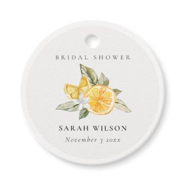 Minimal Lemon Botanical Leafy Boho Bridal Shower Favor Tags