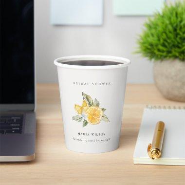 Minimal Lemon Botanical Leafy Boho  Paper Cups