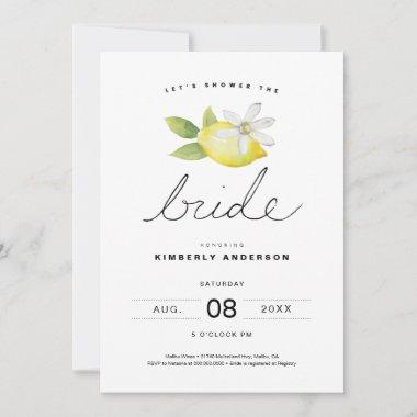 Minimal Lemon Bridal Shower Invitations