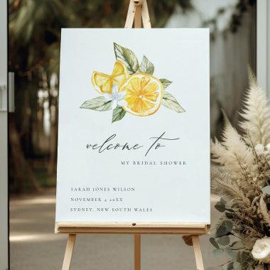 Minimal Lemon Foliage Boho Bridal Shower Welcome Foam Board