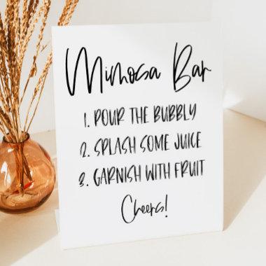 Minimal Minimalist Plain Simple Basic Mimosa Bar Pedestal Sign