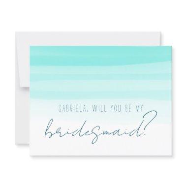 Minimal mint will you be my bridesmaid proposal