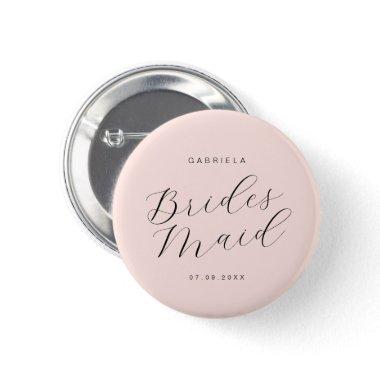 Minimal modern pink custom bridesmaid button