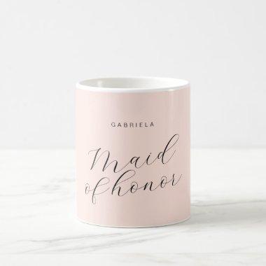 Minimal modern pink custom maid of honor coffee mug