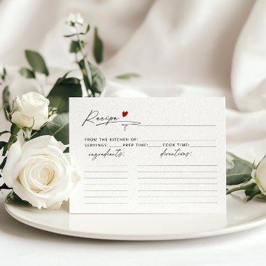 Minimal Modern script heart Bridel Shower Recipe