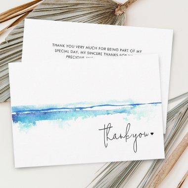 Minimal Modern Watercolor Blue  Thank You