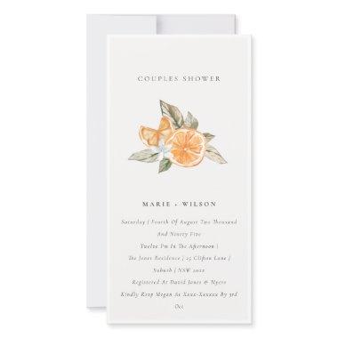 Minimal Orange Boho Foliage Couples Shower Invite