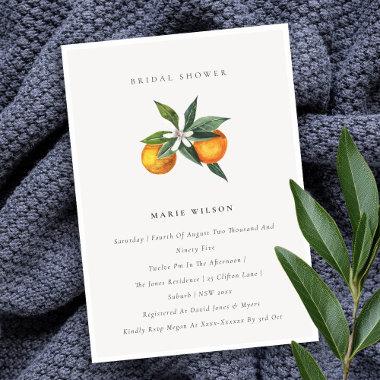Minimal Orange Botanical Boho Bridal Shower Invite