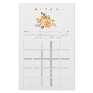 Minimal Orange Botanical Bridal Shower Bingo Game