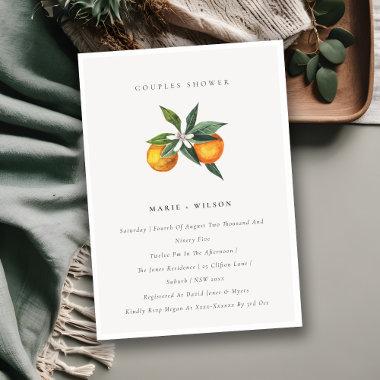 Minimal Orange Botanical Couples Shower Invite