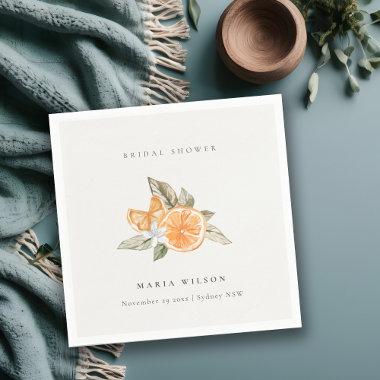 Minimal Orange Botanical Leafy Boho  Napkins