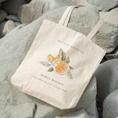 Minimal Orange Botanical Leafy Boho  Tote Bag