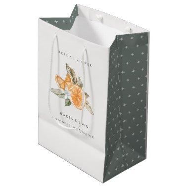 Minimal Orange Foliage Boho Foliage  Medium Gift Bag