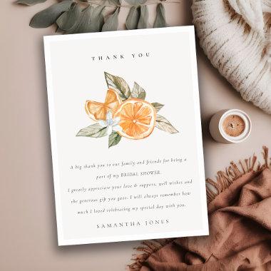 Minimal Orange Lemon Botanical Boho Bridal Shower Thank You Invitations