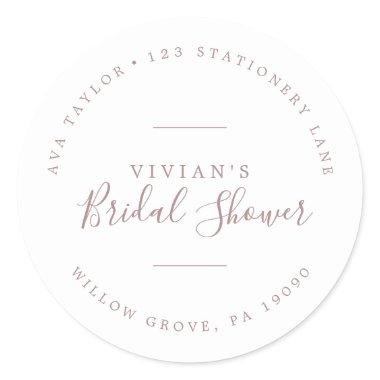 Minimal Rose  Circular Return Address Classic Round Sticker