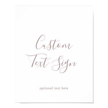 Minimal Rose Gold  & Gifts Custom Text Sign
