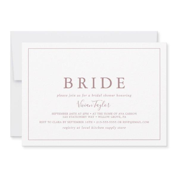 Minimal Rose Gold Horizontal Bride
