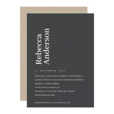 MINIMAL SCANDI BLACK & WHITE BRIDAL SHOWER INVITE