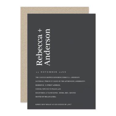 MINIMAL SCANDI BLACK & WHITE COUPLES SHOWER INVITE