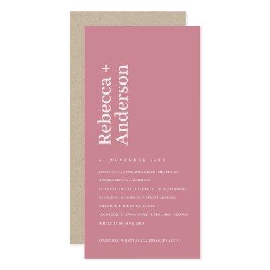 MINIMAL SCANDI DUSKY PINK COUPLES SHOWER INVITE