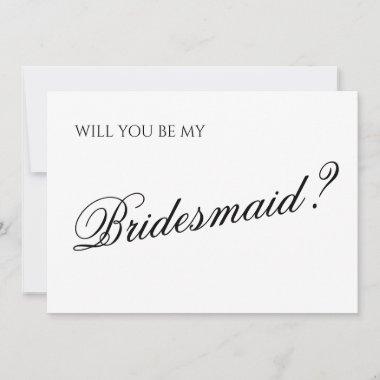 Minimal Script Bridesmaid Proposal Invitations