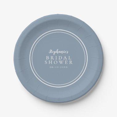 Minimal Simple  Dusty Blue Paper Plates