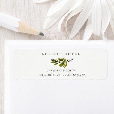 Minimal Soft Pine Branch Bridal Shower Address Label