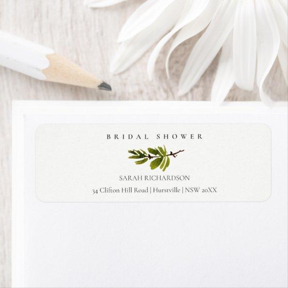 Minimal Soft Pine Branch Bridal Shower Address Label