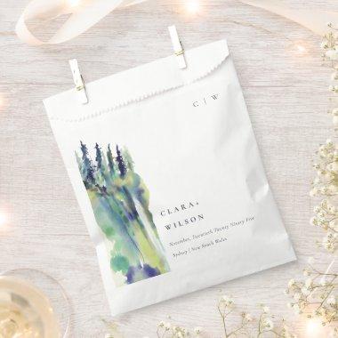 Minimal Soft Pine Tree Mountain Landscape Wedding Favor Bag