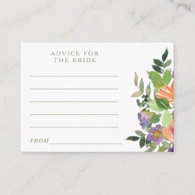 Minimal Watercolor Orange Floral Advice for Bride Enclosure Invitations