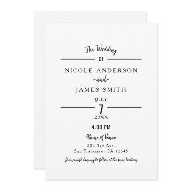 Minimal White Clean Classic Simple Wedding