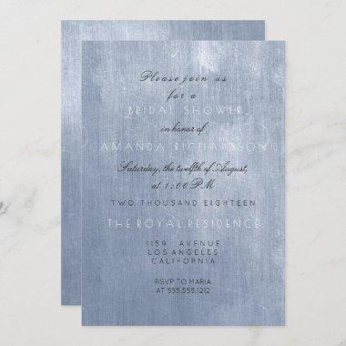 Minimalism Glam Blue Gray Pastel Bridal Shower Invitations