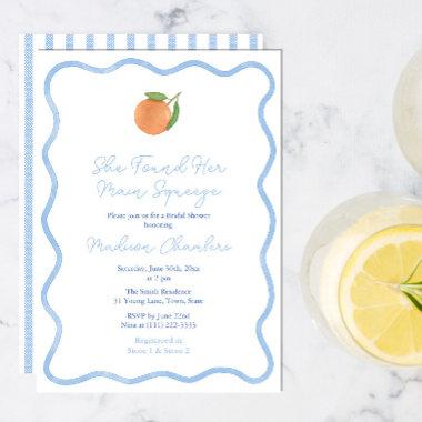 Minimalist Amalfi Coast Wavy Border Bridal Shower Invitations