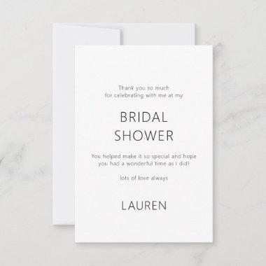 Minimalist Any Color Bridal Shower Thank You Invitations